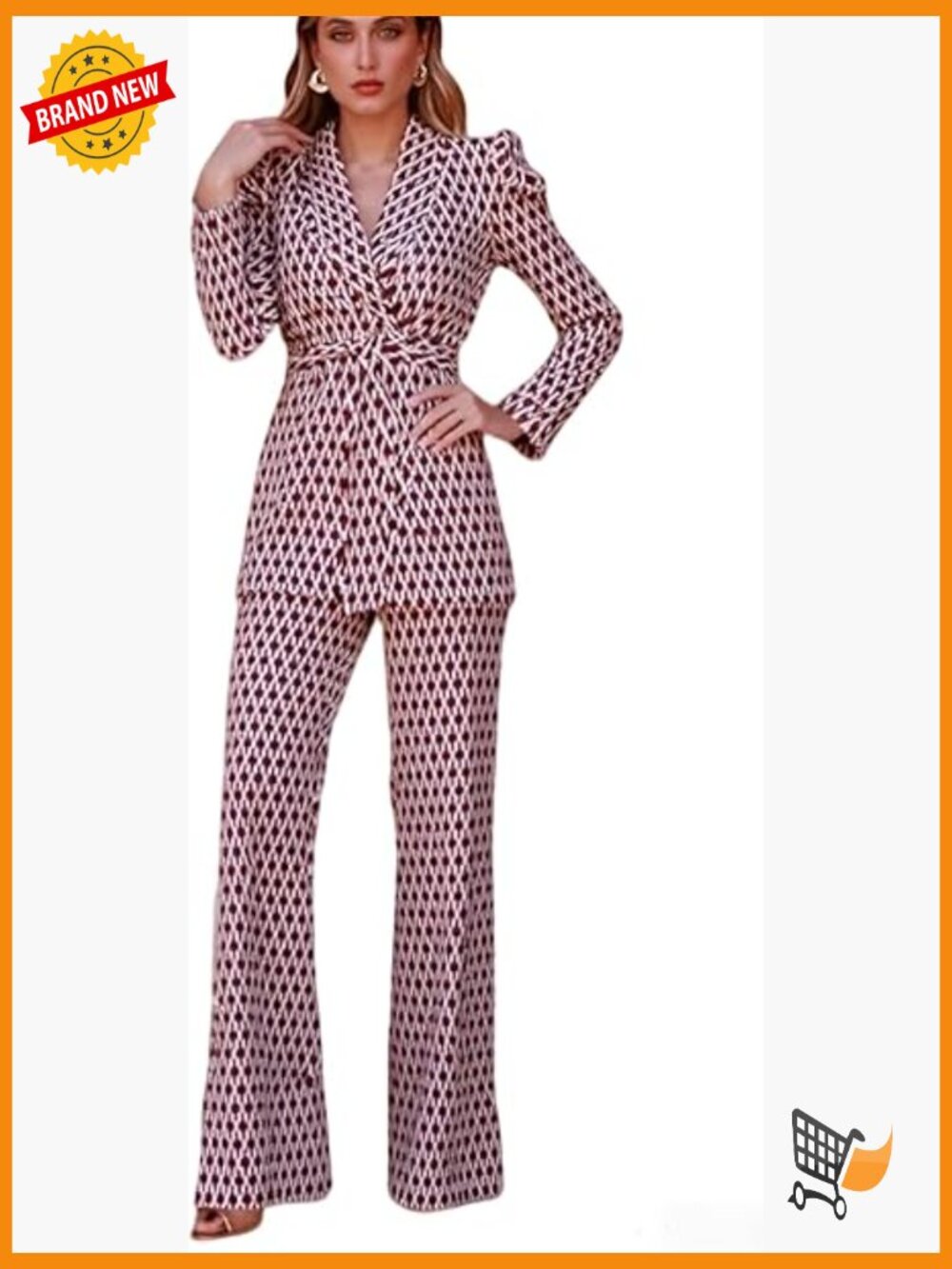 Women's 2 Piece Blazer & Wide Leg Pantsuit Set Business Casual Professional